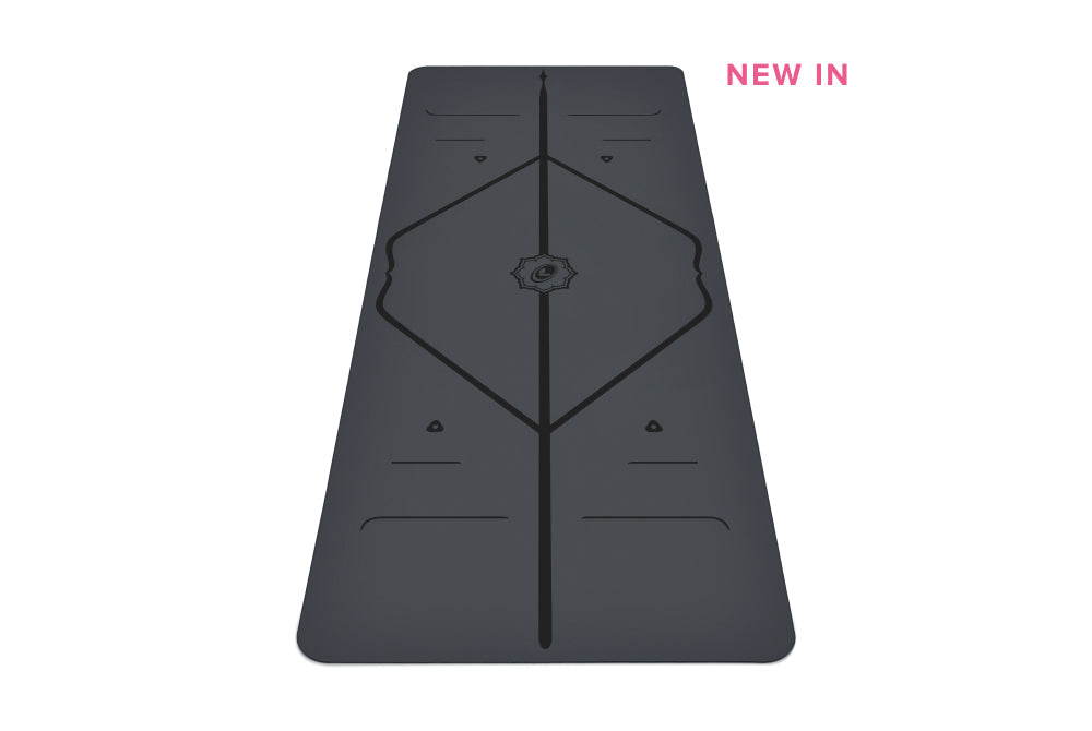 New In - Portrait view of Liforme Kids Playful Yoga Mat Purple