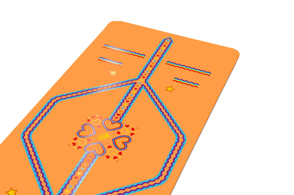 Liforme Kids Playful Yoga Mat - Vibrant Orange image 4
