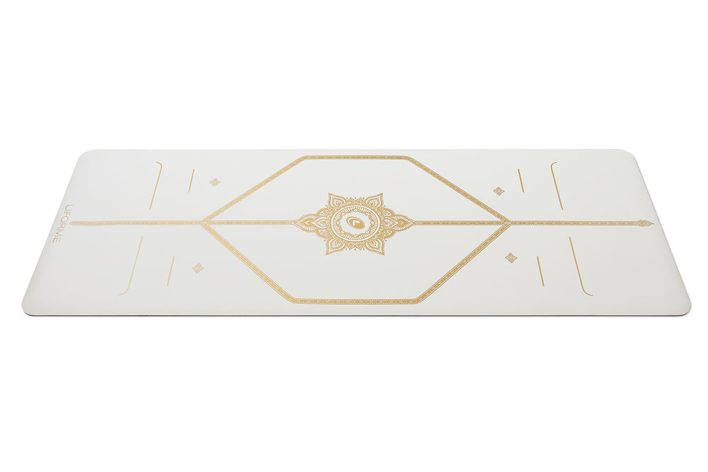 Liforme 'White Magic' Yoga Mat - White/Gold image 2