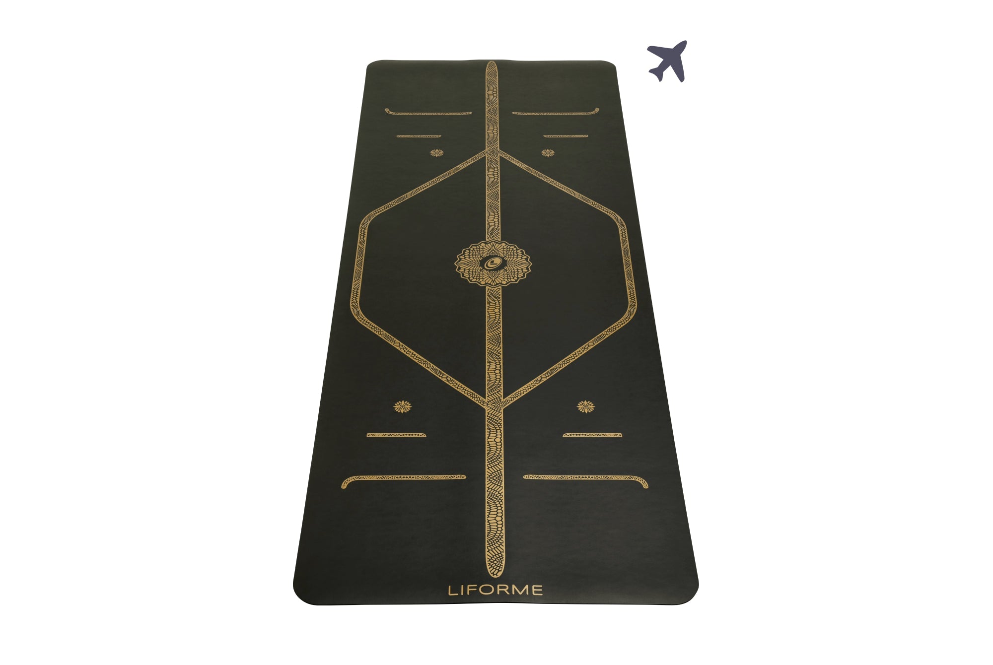 Liforme Black & Gold Travel Yoga Mat - Black/Gold