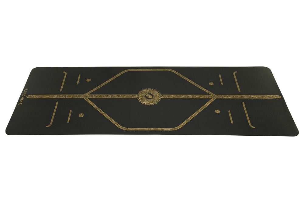 Liforme Black & Gold Travel Yoga Mat - Black/Gold image 2