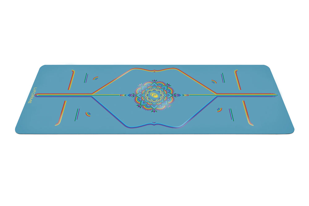 Liforme Blue Sky Rainbow Travel Mat - Blue/Rainbow image 2