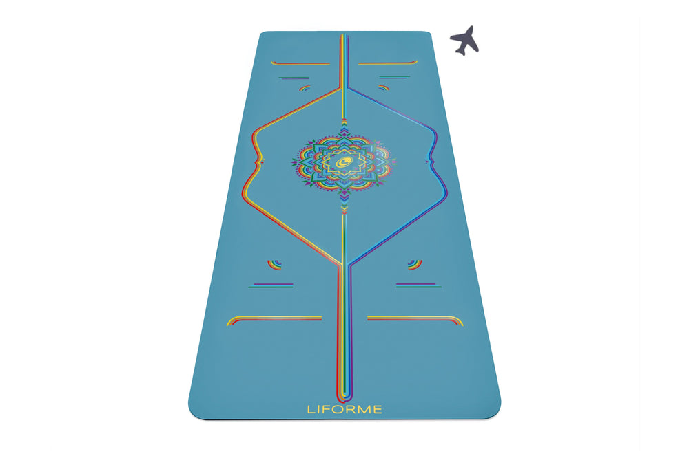 Liforme Blue Sky Rainbow Travel Mat - Blue/Rainbow image 1