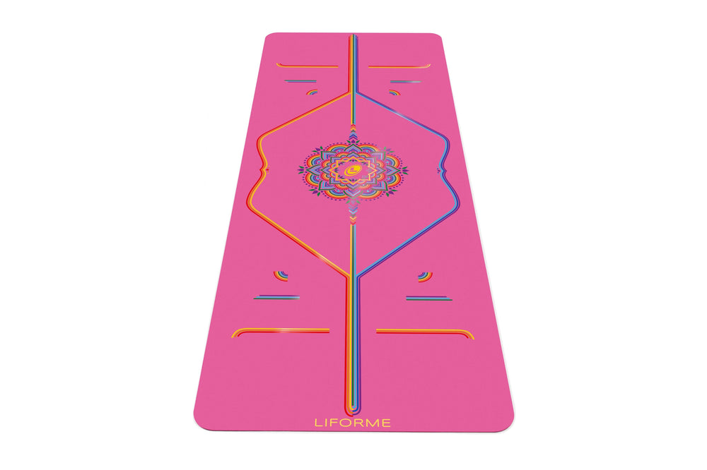 Liforme Grateful Rainbow Yoga Mat - Grateful Pink/Rainbow image 1