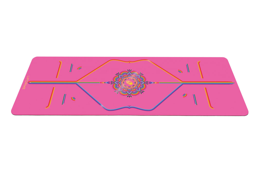 Liforme Grateful Rainbow Yoga Mat - Grateful Pink/Rainbow image 2