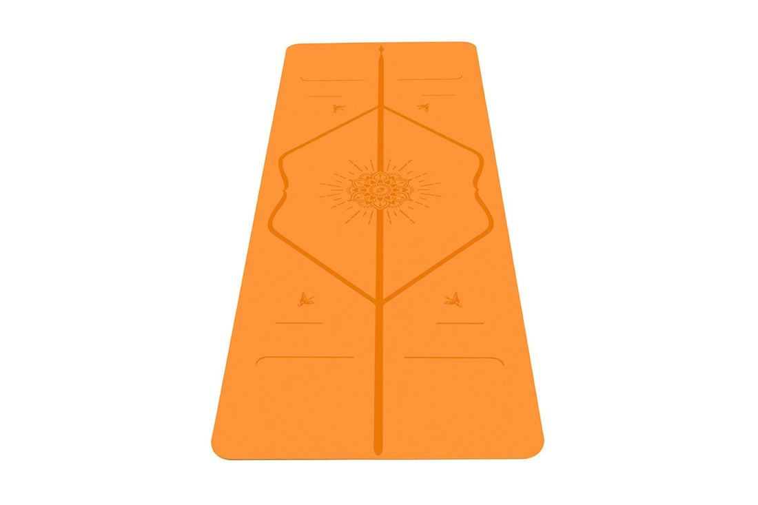 Portrait view of Happiness Yoga mat from Liforme
