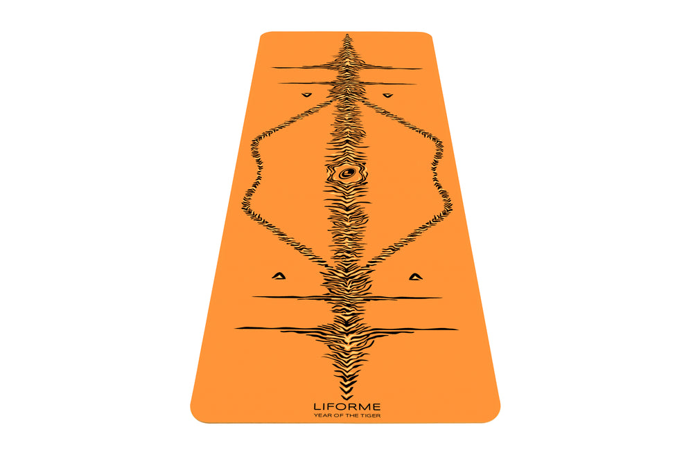 Liforme ‘Year of the Tiger’ Yoga Mat - Vibrant Orange/Black-Cream image 1