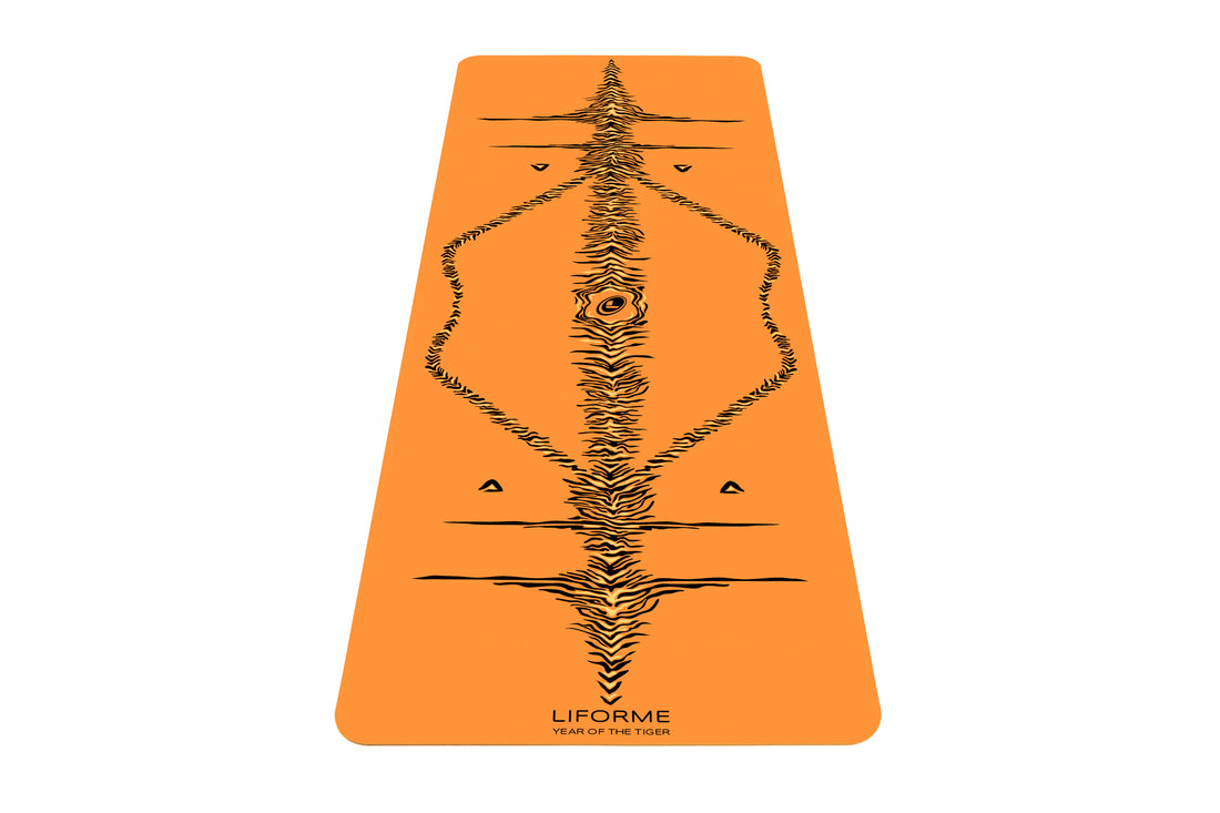 Liforme ‘Year of the Tiger’ Yoga Mat - Vibrant Orange/Black-Cream