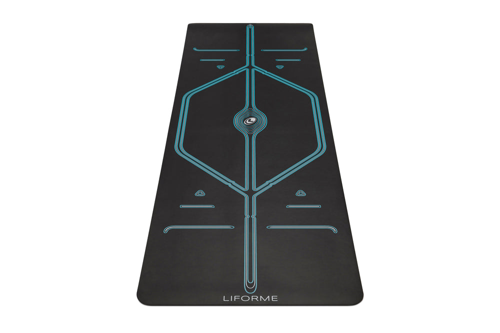 Liforme XL Mountain Yoga Mat - Black/Blue image 1