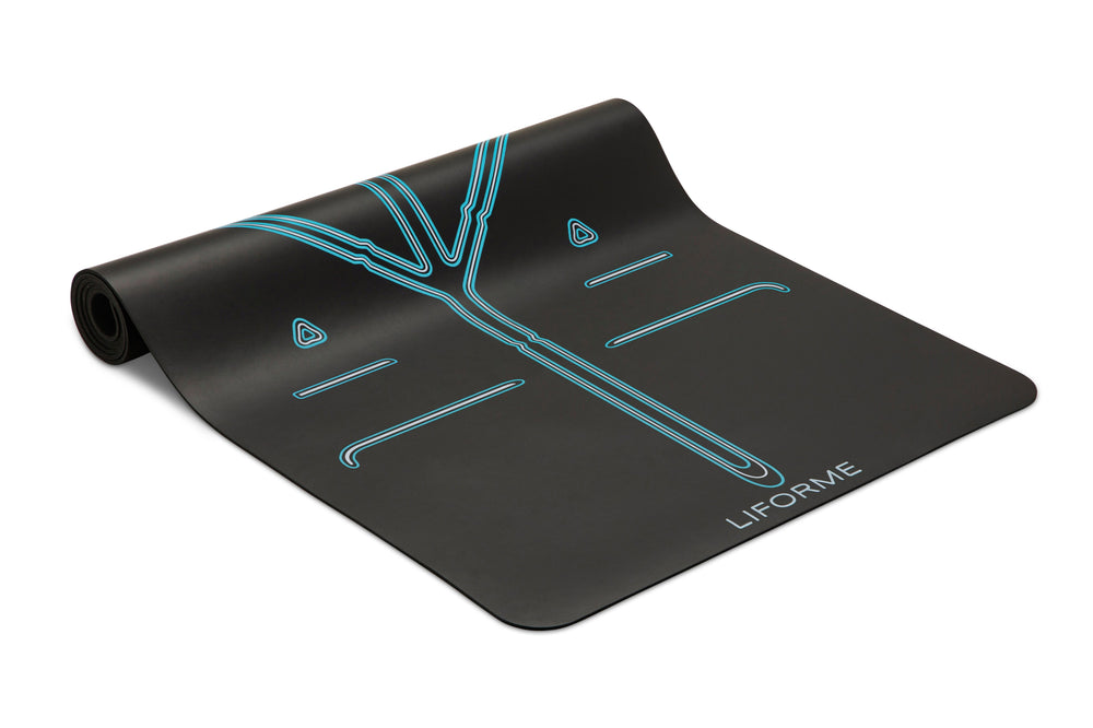 Liforme XL Mountain Yoga Mat - Black/Blue image 4
